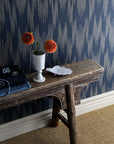 Wallpaper Ikat - Midnight Blue 13-84