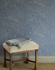 Wallpaper Plenty more Fish - Washed Denim NEW COLOURWAY!