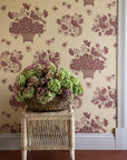 Wallpaper Birds nest - Falu red