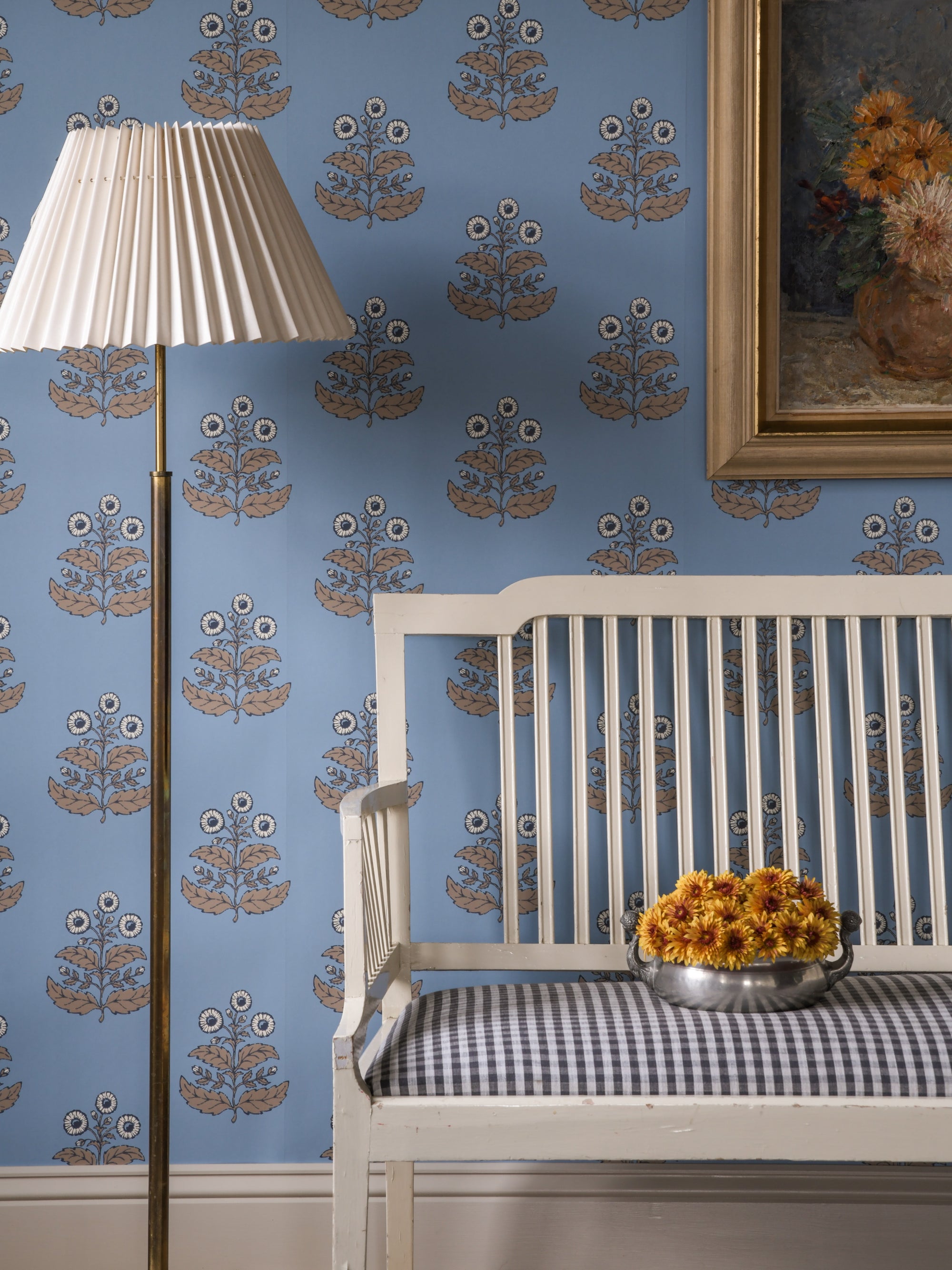 Wallpaper Floret - Dala blue