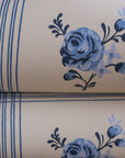 Wallpaper Rose - Delft blue