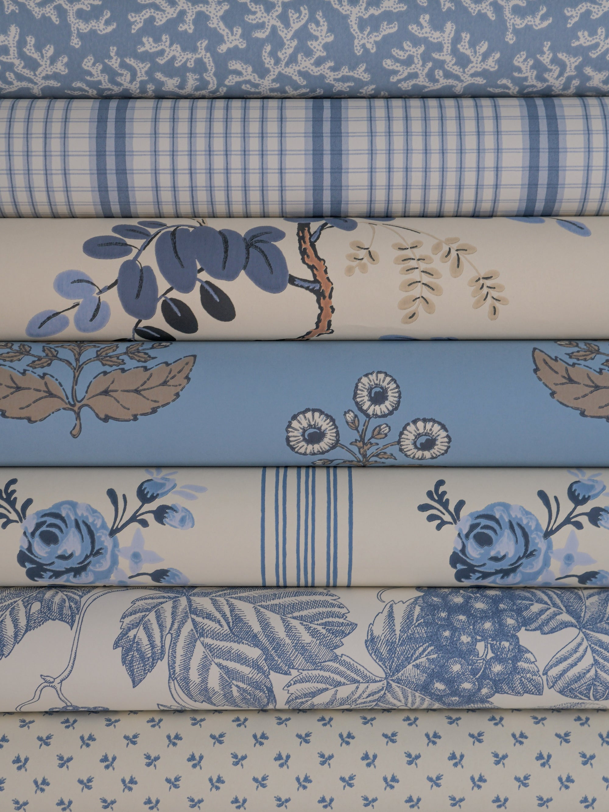 Wallpaper Floret - Dala blue