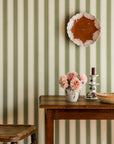 Wallpaper Jagged Stripe - Leaf Green NEW COLOURWAY!