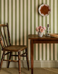 Wallpaper Jagged Stripe - Leaf Green NEW COLOURWAY!