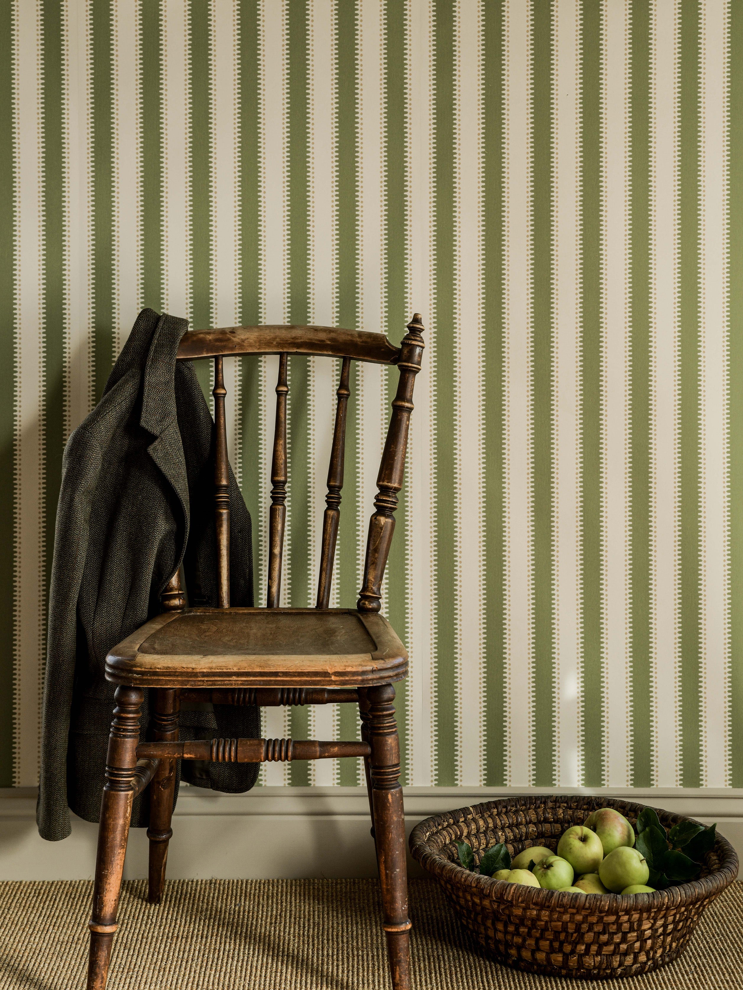 る*ん様 2000s archive HAMNETT Striped long Wallpaper Jagged Stripe - Leaf Green – Långelid Von Brömssen