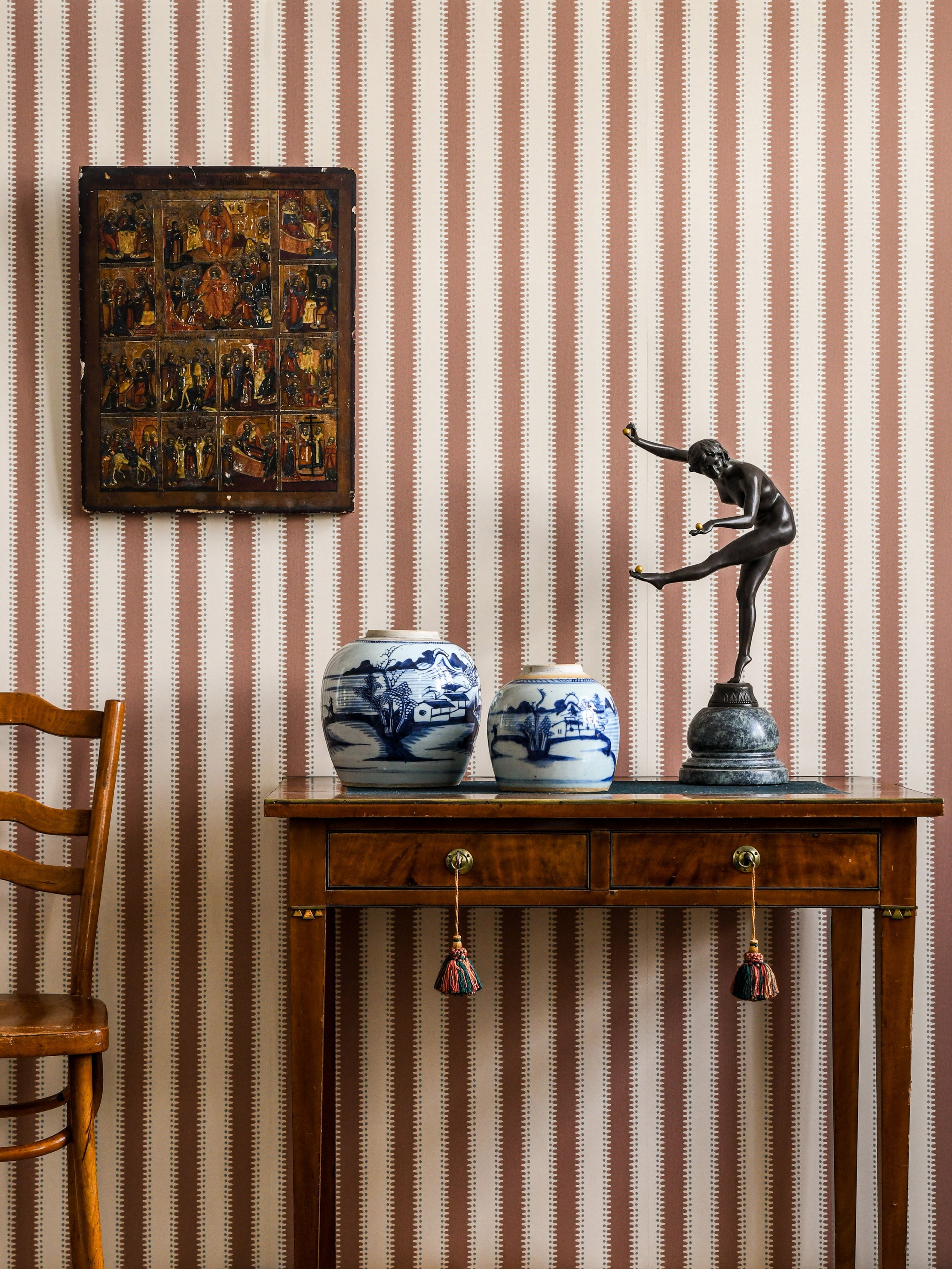 る*ん様 2000s archive HAMNETT Striped long Wallpaper Jagged Stripe - Powder Tan 30-58 – Långelid Von Brömssen