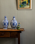 Wallpaper Stitched Stripe - Leaf green