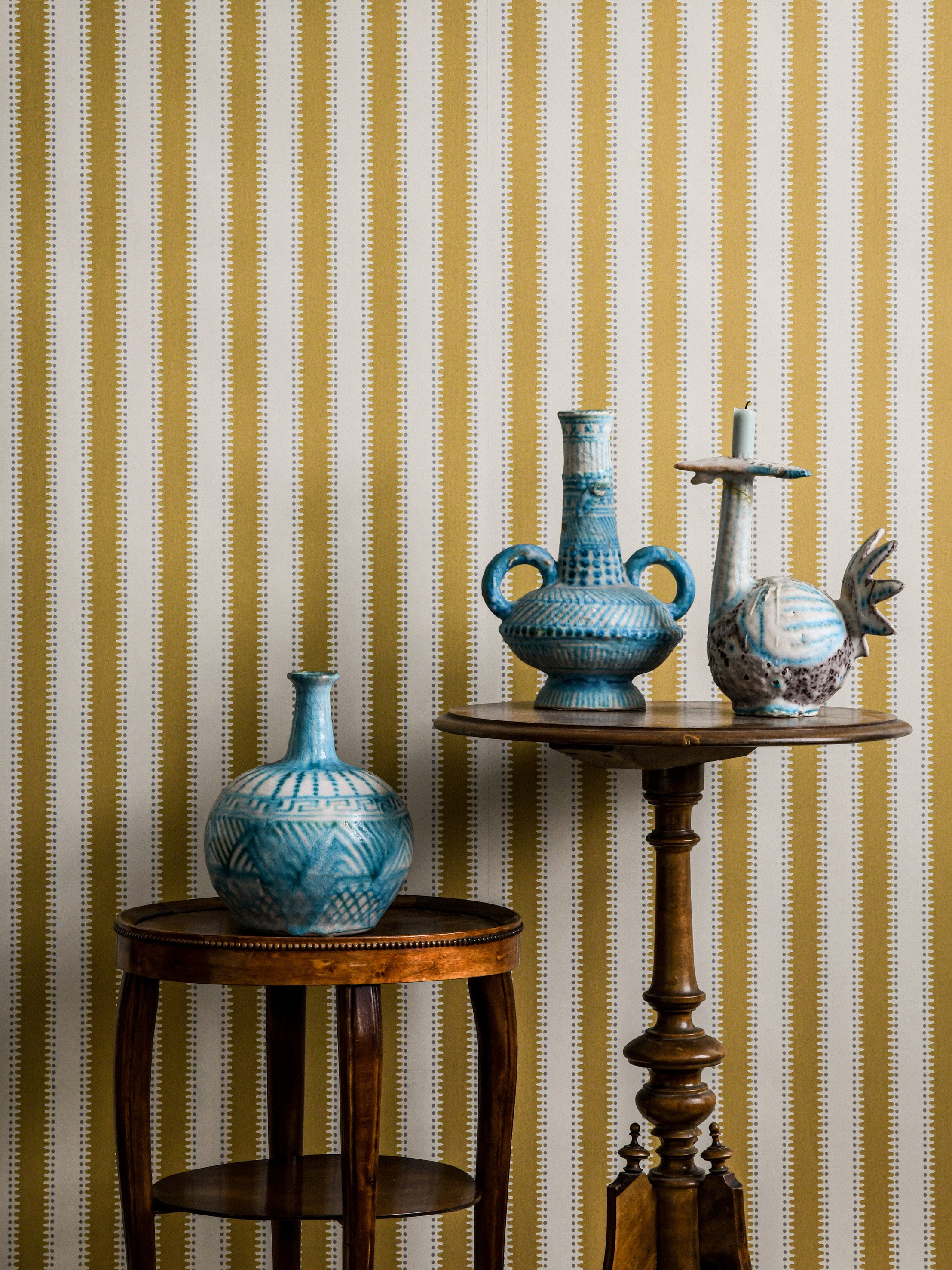 Wallpaper Jagged Stripe - Mustard – Långelid Von Brömssen
