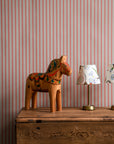 Wallpaper Stitched Stripe - Coral