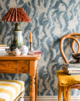 Wallpaper Hares in hiding - Smokey blue