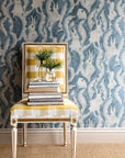 Wallpaper Hares in hiding - Smokey blue