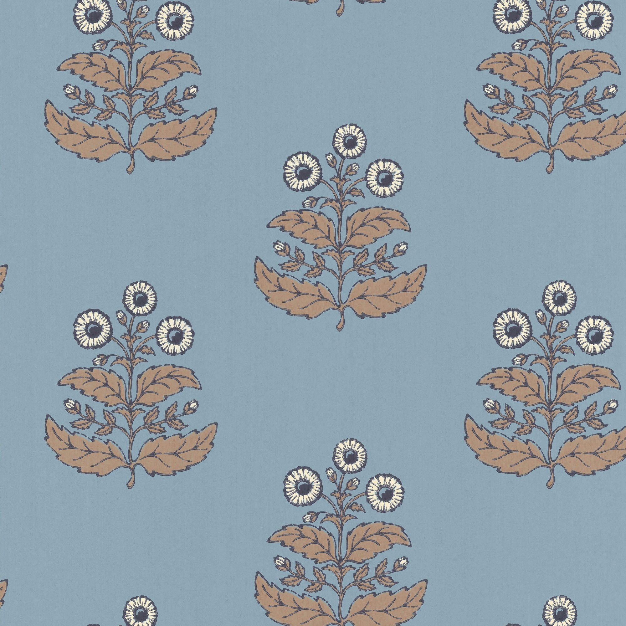 Wallpaper Floret - Dala blue