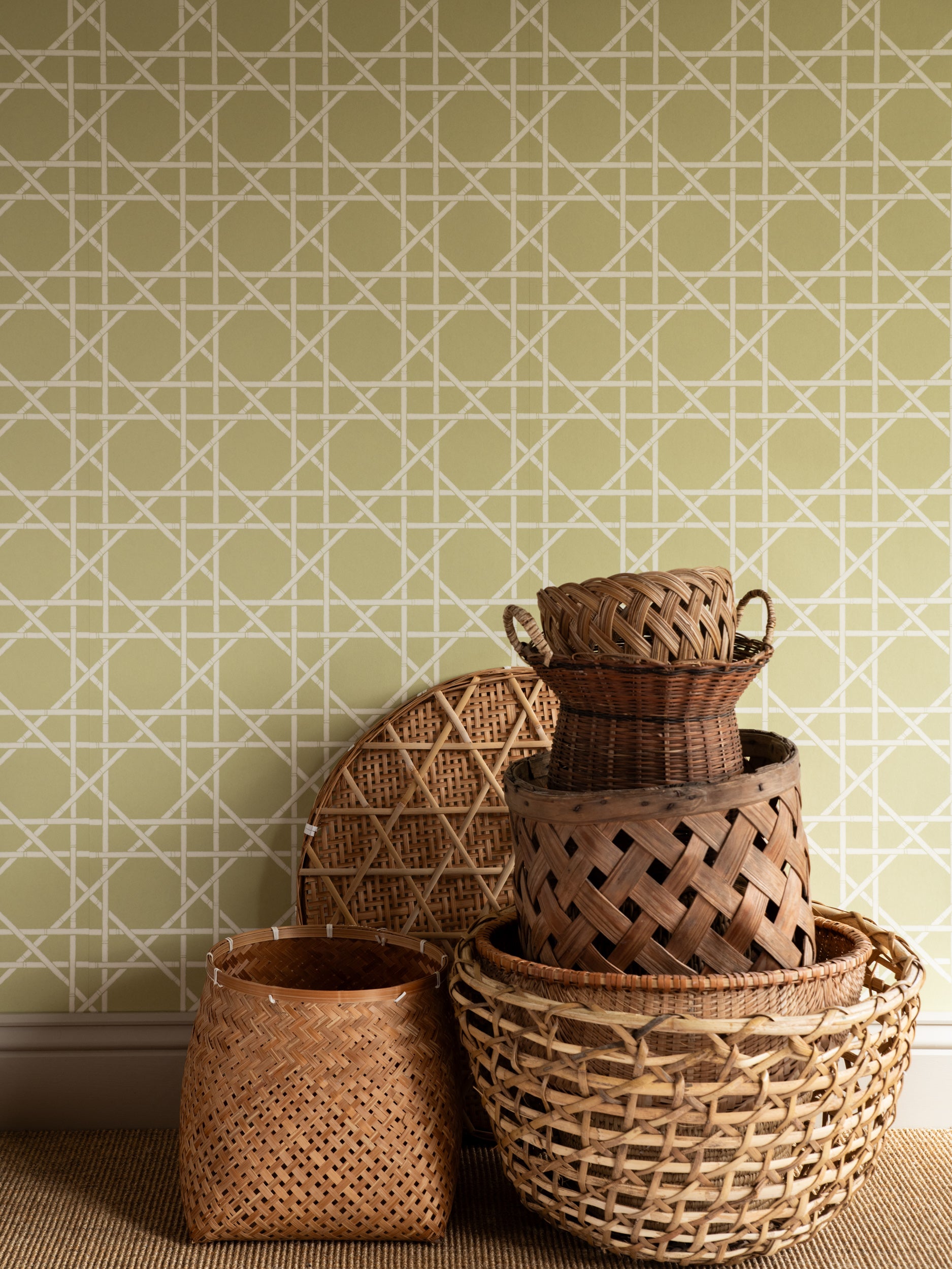 COMING SOON Wallpaper Trellis - Dusty Lemon 52-67