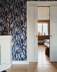 Wallpaper Hares in hiding - Dark denim